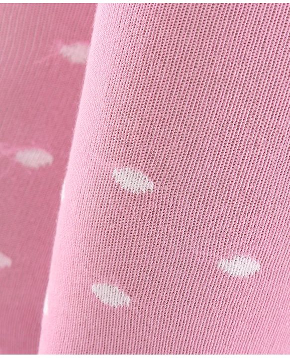 Cute Walk by Babyhug Non Terry Knit Anti Bacterial Footed Tights Polka Dot Design -Candy  Pink