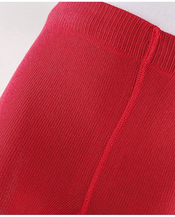 Cute Walk by Babyhug  Anti Bacterial Footed Tights Self Design -Red