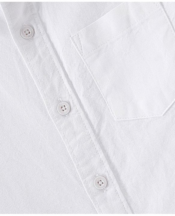 Pine Kids Cotton Woven Full Sleeves Solid Color Shirt - White