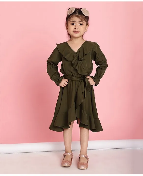 Olive green one piece hot sale dress