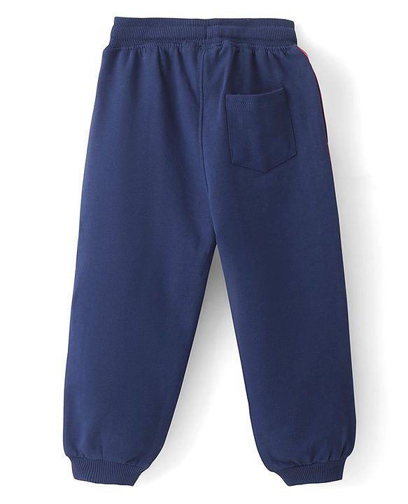 Babyhug Cotton Looper Knit Full Length Lounge  Pant Text Print -  Navy Blue