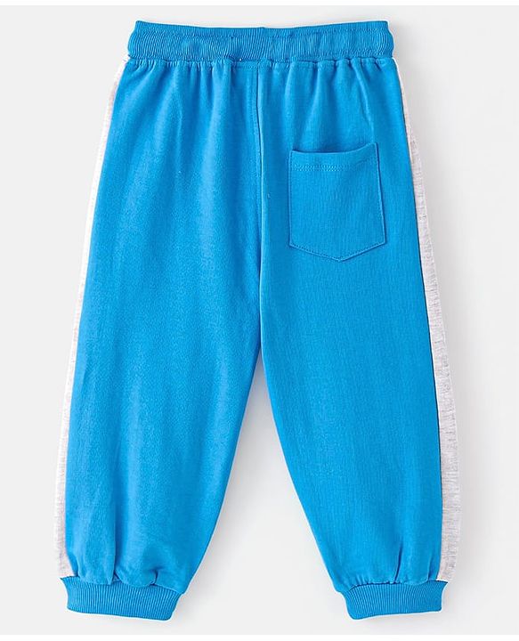Babyhug Cotton Looper Full Length Track Pant Game On Print - Blue