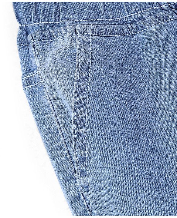 Pine Kids Cotton Blend Woven Full Length Solid Color Denim Jeans - Light Blue
