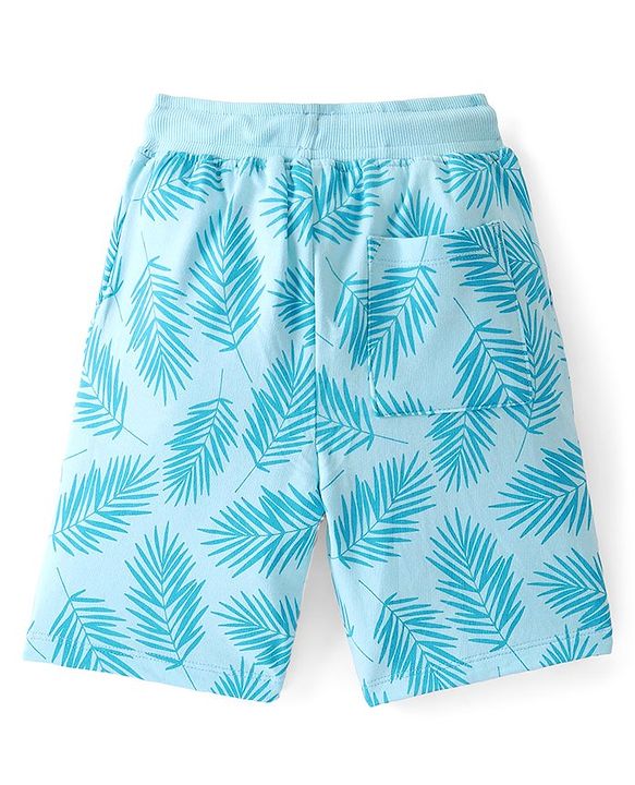 Pine Kids Cotton Above Knee Length Shorts - Spa Retreat Blue