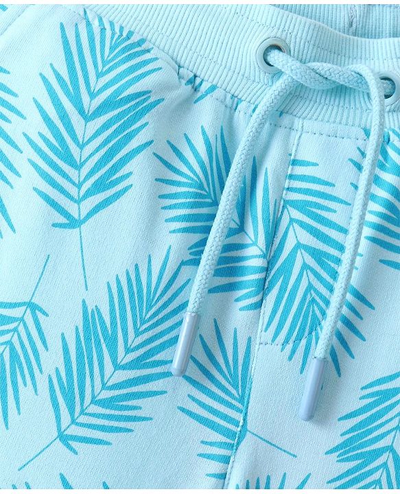 Pine Kids Cotton Above Knee Length Shorts - Spa Retreat Blue