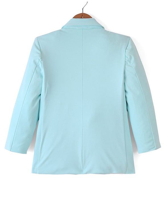 Babyhug Full Sleeves Party Wear Blazer with Graphic Printed T-Shirt - Mint Blue