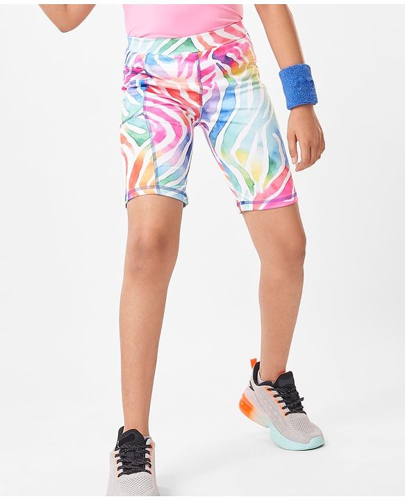 Pine Active Super Stretch Cycling Shorts Abstract Print- Multicolour