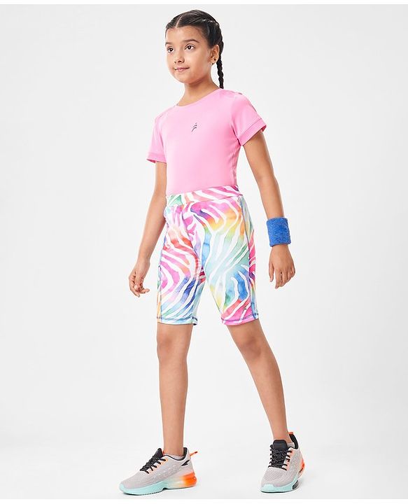 Pine Active Super Stretch Cycling Shorts Abstract Print- Multicolour