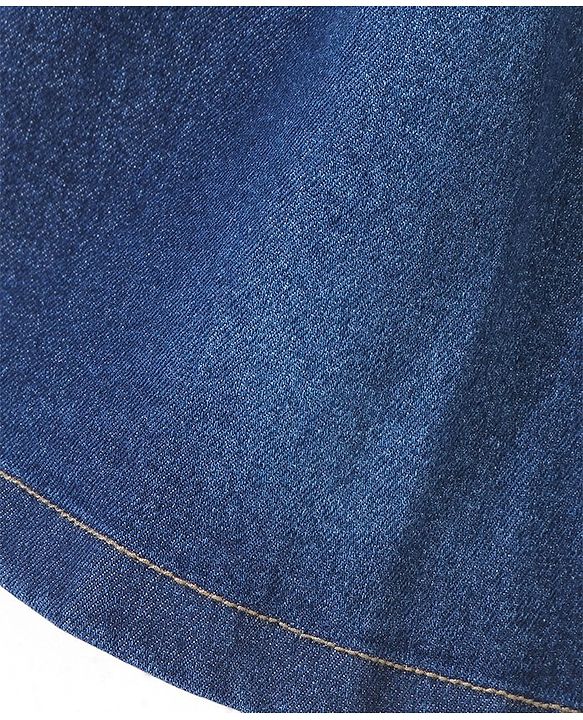 Pine Kids Denim Above Knee Length Washed Skirt - Navy Blue