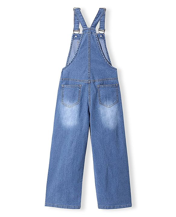 Pine Kids Sleeveless Washed Denim Dungaree - Ice Blue