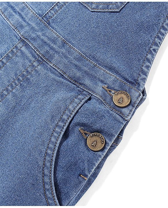 Pine Kids Sleeveless Washed Denim Dungaree - Ice Blue
