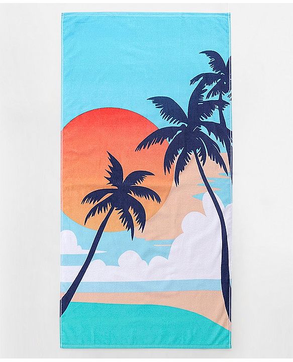 Pine Kids Cotton Bath Towel Beach Print - Multicolour