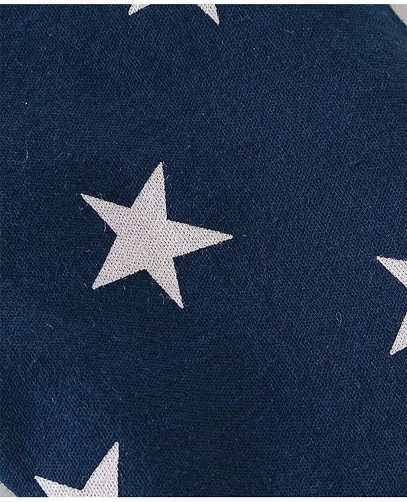 Babyhug Cotton Knit Full Sleeves Night Suit With Star Print - Navy Blue