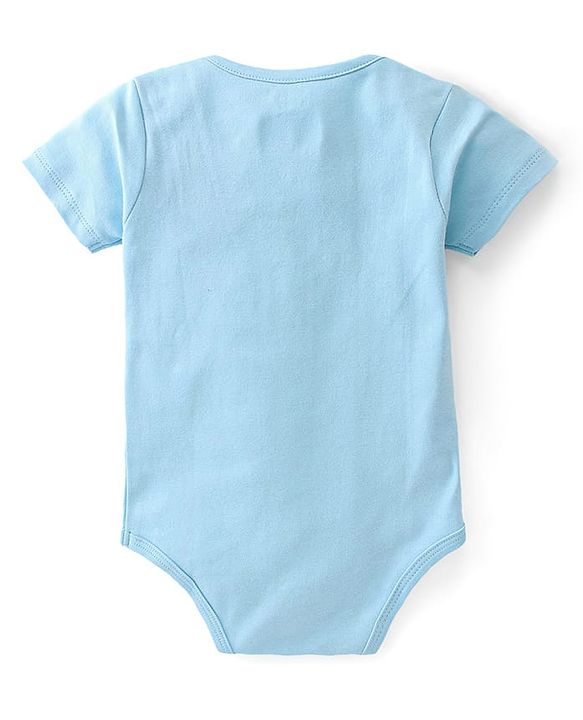 Babyhug Disney 100% Cotton Knit Half Sleeves Onesies With Lion King Graphics Pack Of 2 - Orange & Blue
