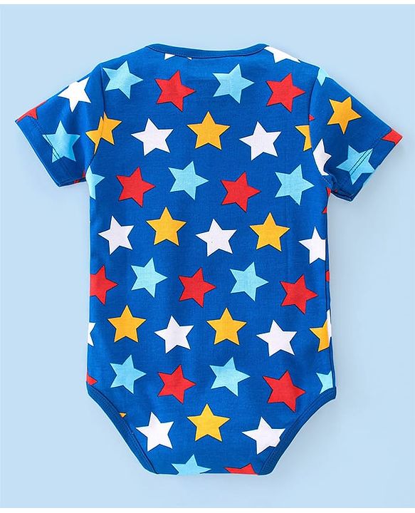 Babyhug Marvel  100% Cotton Half Sleeves Onesies with Avengers Graphics Pack of 3 -Multicolour
