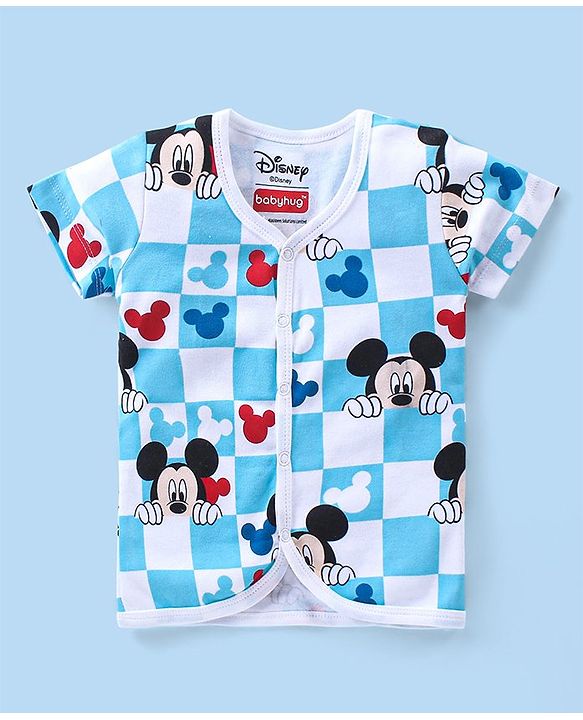 Babyhug Disney Interlock Knit Half Sleeves Jhablas With Mickey Mouse Pack of 3 - Multicolor