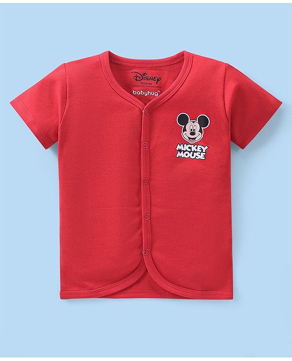 Babyhug Disney Interlock Knit Half Sleeves Jhablas With Mickey Mouse Pack of 3 - Multicolor