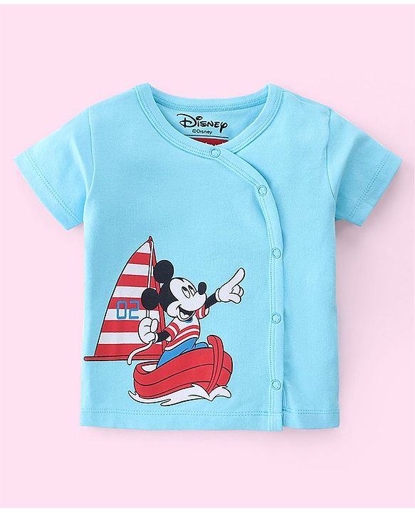 Babyhug Disney 100% Cotton Interlock Knit Half Sleeves Front Open Jhablas Mickey Mouse Print Pack of 3 - Multicolor