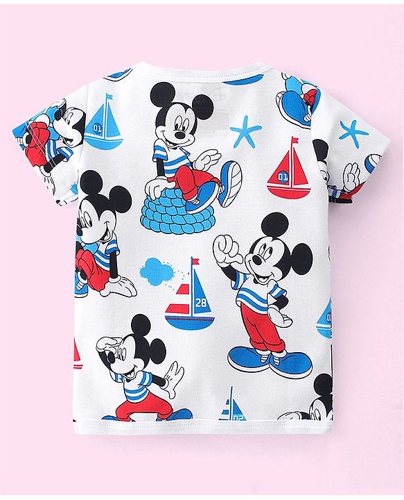 Babyhug Disney 100% Cotton Interlock Knit Half Sleeves Front Open Jhablas Mickey Mouse Print Pack of 3 - Multicolor