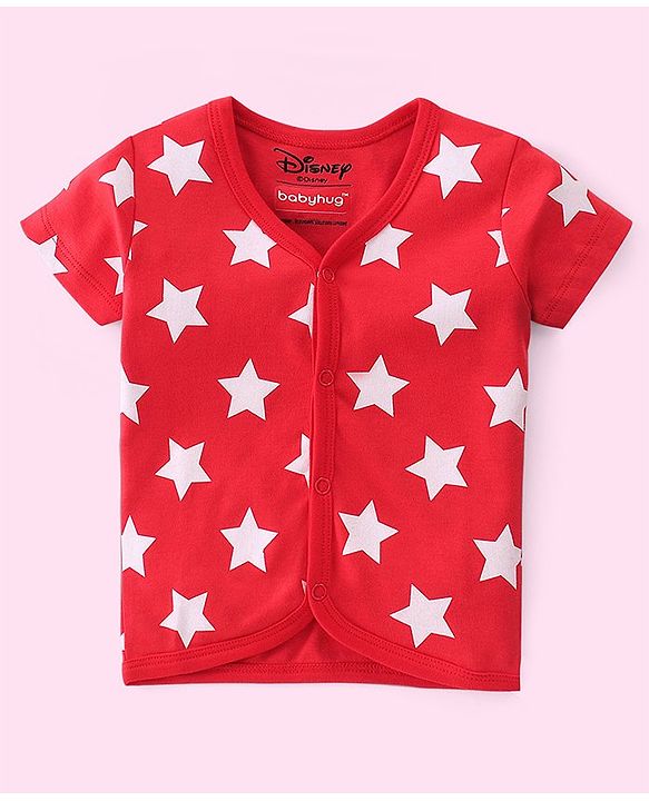 Babyhug Disney 100% Cotton Interlock Knit Half Sleeves Front Open Jhablas Mickey Mouse Print Pack of 3 - Multicolor