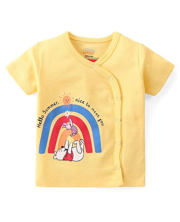 Babyhug Disney Cotton Interlock Half Sleeves Jhablas Winnie the Pooh Print Pack of 3 - Multicolour