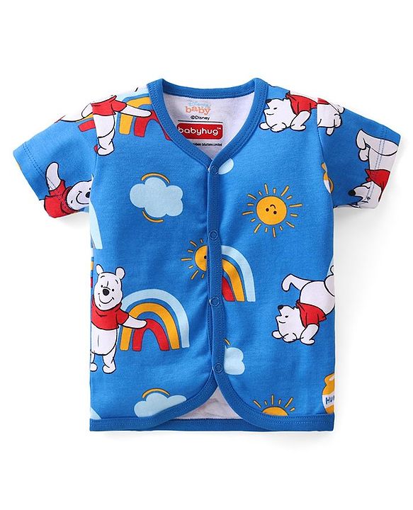 Babyhug Disney Cotton Interlock Half Sleeves Jhablas Winnie the Pooh Print Pack of 3 - Multicolour