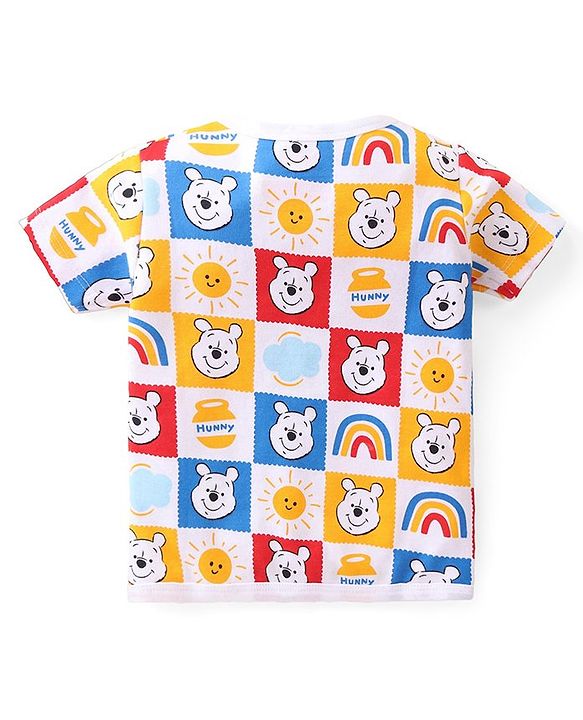 Babyhug Disney Cotton Interlock Half Sleeves Jhablas Winnie the Pooh Print Pack of 3 - Multicolour