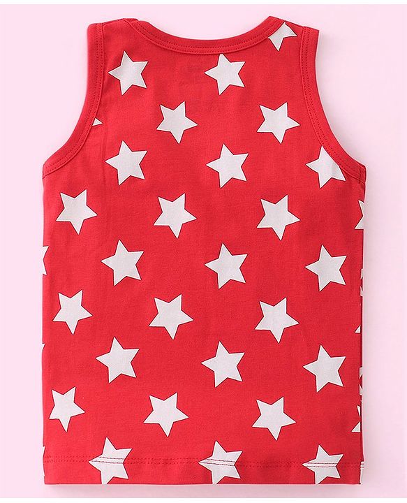Babyhug Disney 100% Cotton Knit Sleeveless Star & Mickey Mouse Print Sando Pack of 3 - Multicolour