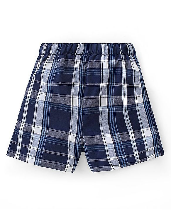 Babyhug Cotton Woven Regular Boxers Stars & Boats Print Pack of 3 - Blue Yellow & Red