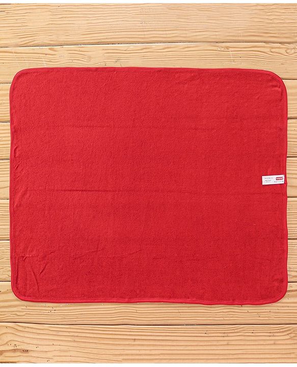 Babyhug Terry Knit Bow Print Towel Pack of 2 L 76.2 x B 76.2 cm- Red & White
