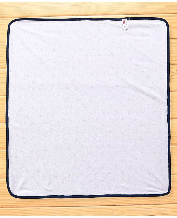 Babyhug Terry Towel Set Bow Print Pack of 2 L 76 x B 76 cm - Blue & White