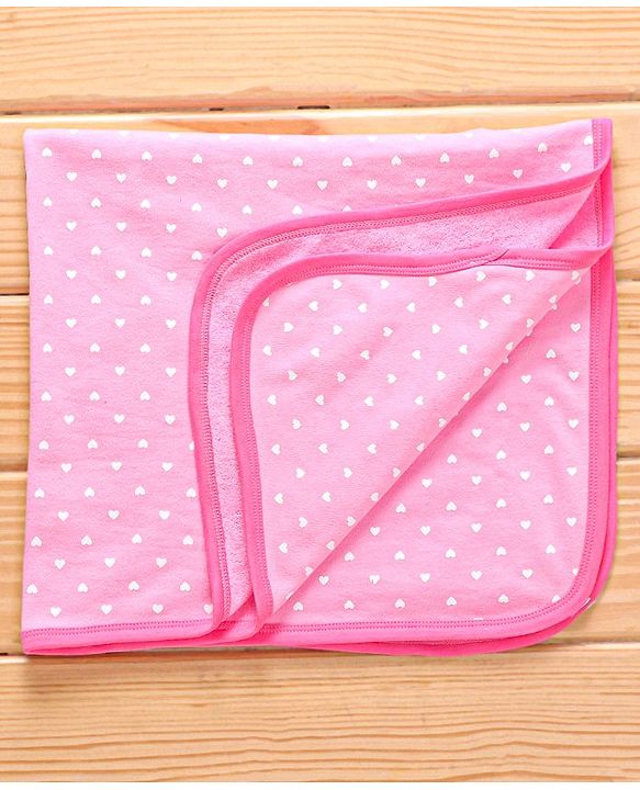 Babyhu Knit Terry Towel Polka Dot Print L 76.2 x B 76.2 cm - Pink