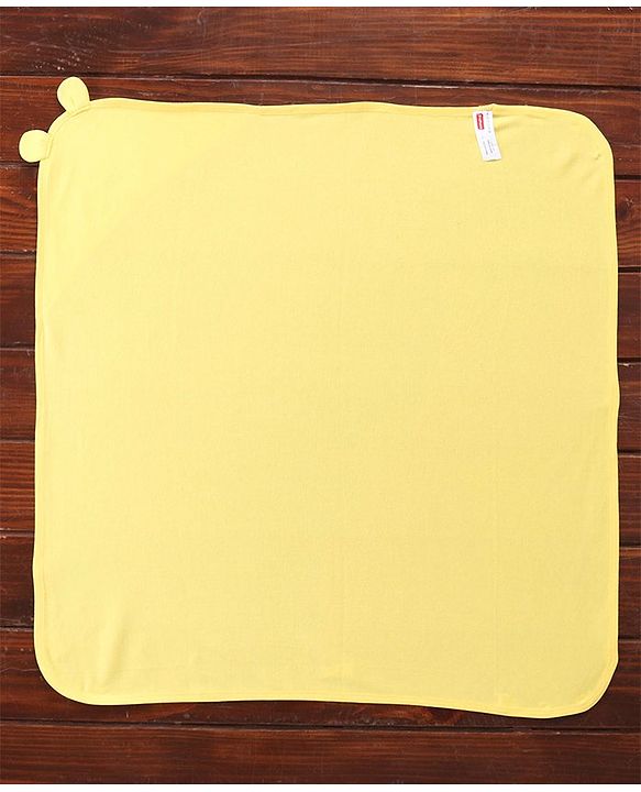 Babyhug Terry Interlock Towel Wrapper With Hood Koala Print L 76.2 x B 76.2 cm - Yellow