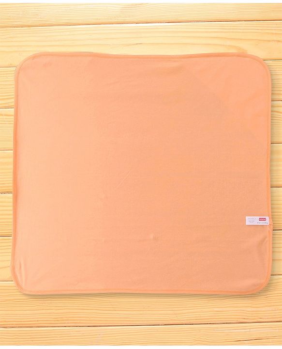Babyhug Interlock Hooded Wrapper With Bunny Print L 76.2 x B 76.2 cm - Orange