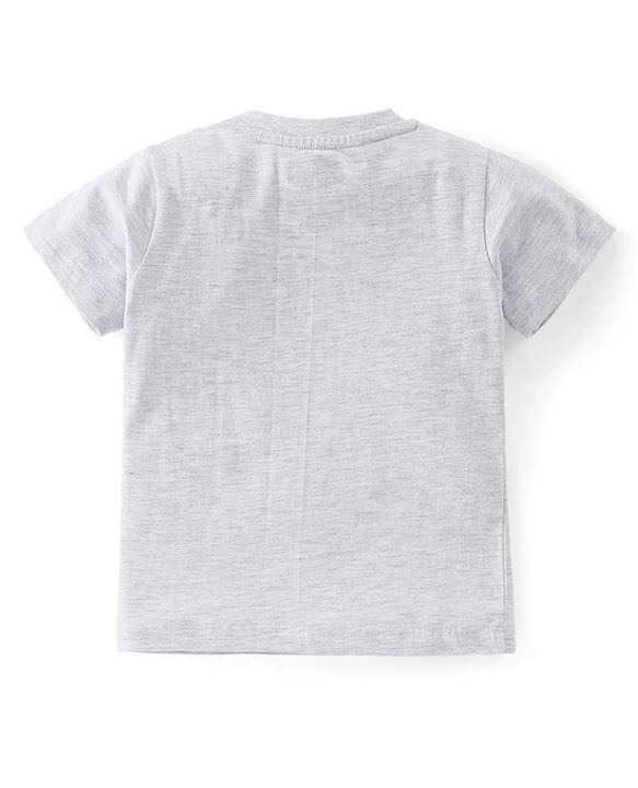 Babyhug Marvel Cotton Knit Half Sleeves T-Shirt & Shorts With Avengers Graphics - Grey