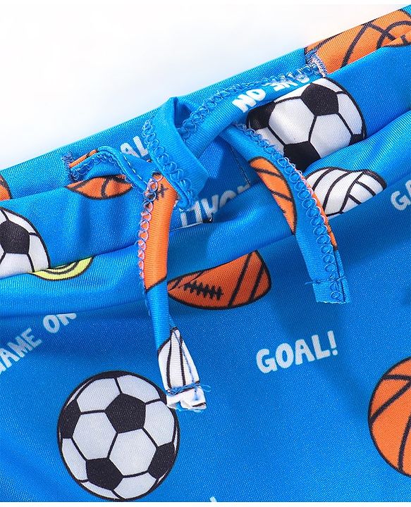 Babyhug Ball Print Swimming Trunks- Blue