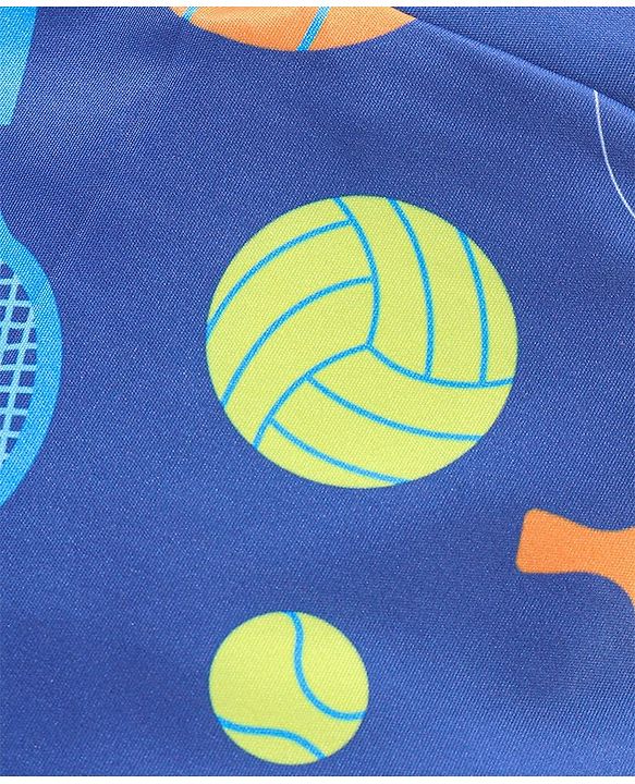 Babyhug Swimming Trunk Sports Themed Print- Navy Blue