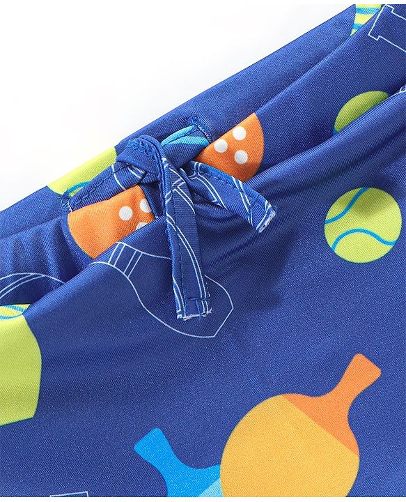 Babyhug Swimming Trunk Sports Themed Print- Navy Blue
