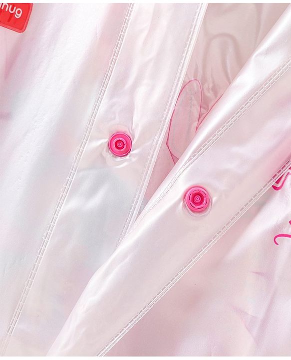 Babyhug Below Knee Length Full Sleeves Raincoat Owl Print - White