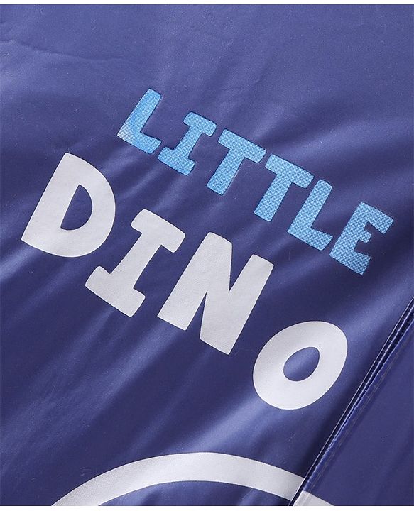 Babyhug Full Sleeves Below Knee Length Hooded Raincoat Dino Print - Navy Blue