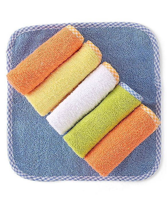 Babyhug Terry Woven Wash cloth Pack Of 6 L 25.4 x B 25.4 cm - Multicolour