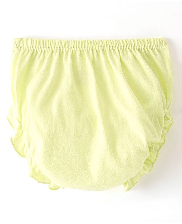 Babyhug Single Jersey Knit Half Sleeves Frock With Bloomer Polka Dot Print - Lemon