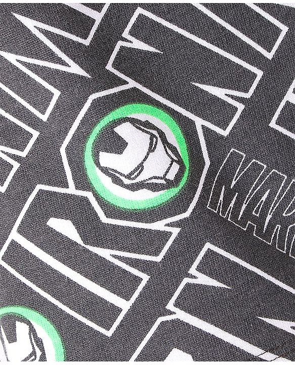 Pine Kids Marvel Cotton Knit Shorts Iron Man Print - Grey
