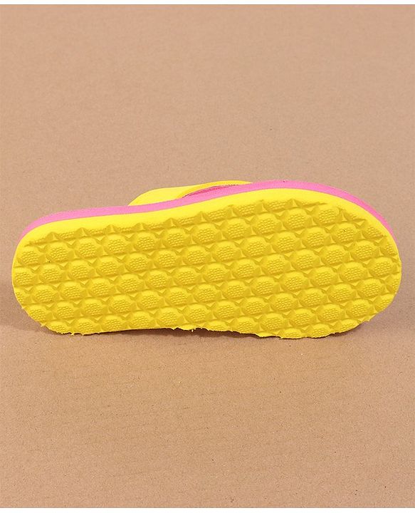 Cute Walk by Babyhug Flip Flops with Back Strap Closure Striped & Honey Bee Print - Pink
