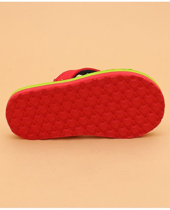 Cute Walk by Babyhug Printed Slip On Flip Flops with Back Strap- Red