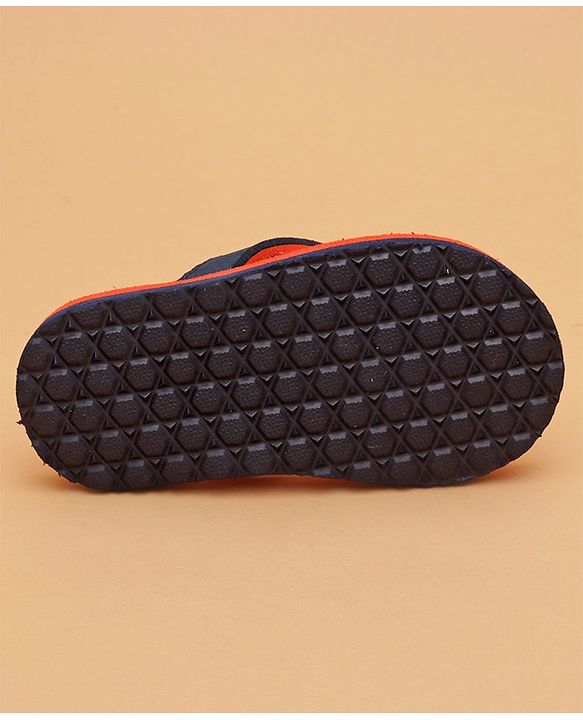 Cute Walk by Babyhug Flip Flops with Back Strap Teddy Print - Orange
