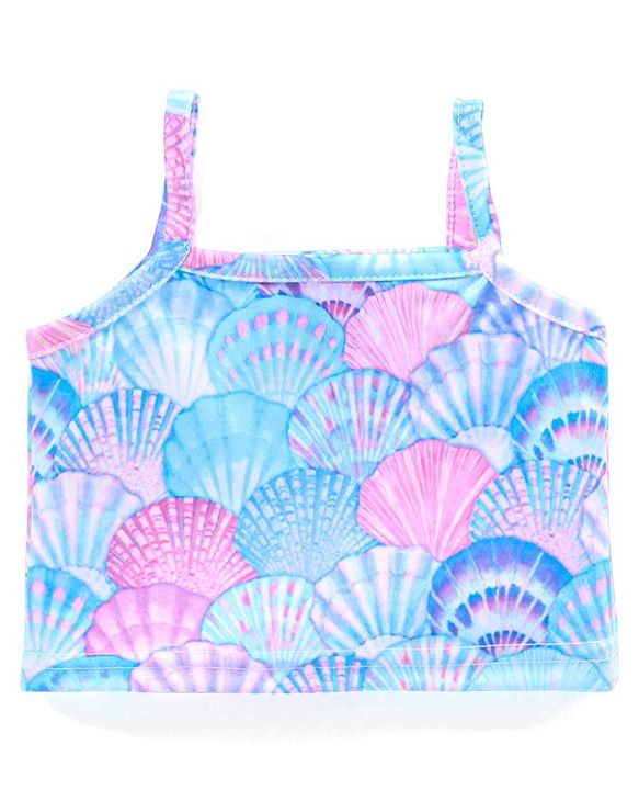 Babyhug Sleeveless Two Piece Swimsuit Shell Print - Multicolour