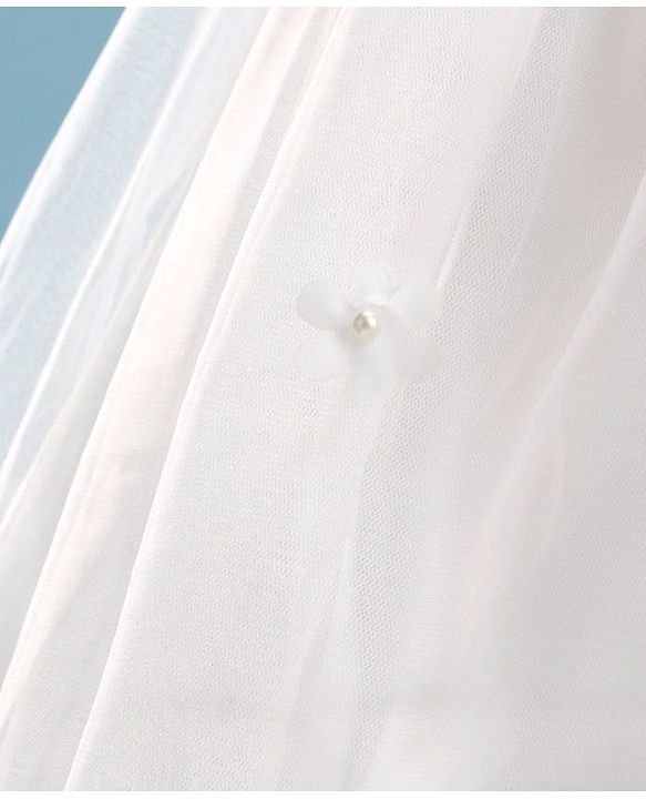 Babyhug Sleeveless  Dress With Corsage & Floral Applique -White