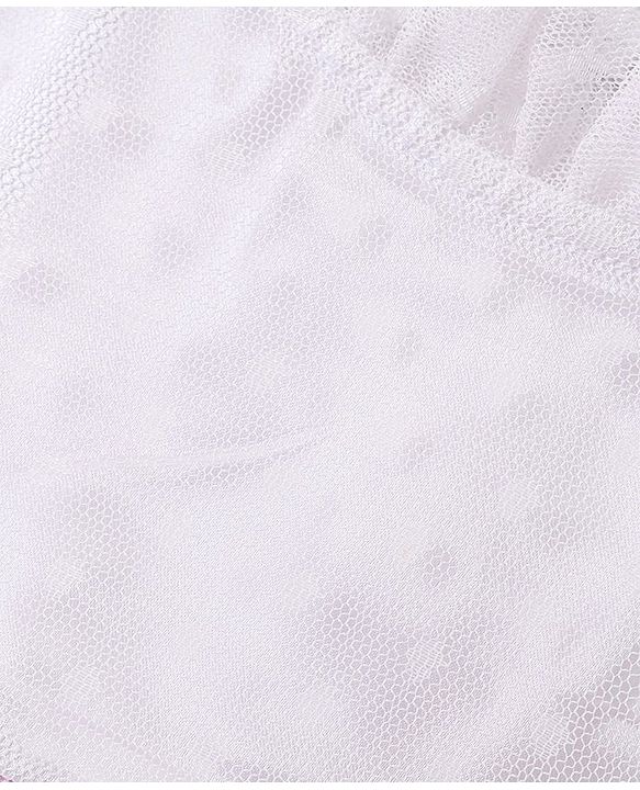 Babyhug Woven Sleeveless Fit and Flare Party Frock With Swiss Dot Mesh -Fuchsia