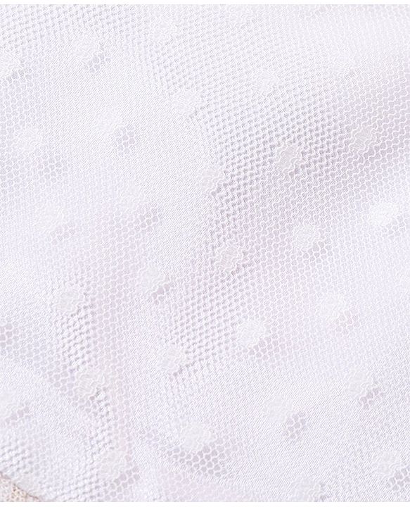 Babyhug Woven Sleeveless Fit and Flare Party Frock With Swiss Dot Mesh -Yellow